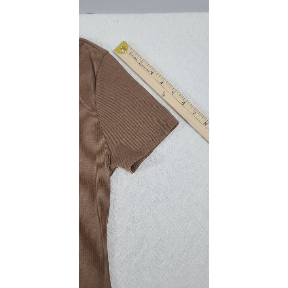Gilli Isobel short sleeve ribbed fitted maxi brown short sleeve Size Medium fall - Picture 7 of 11